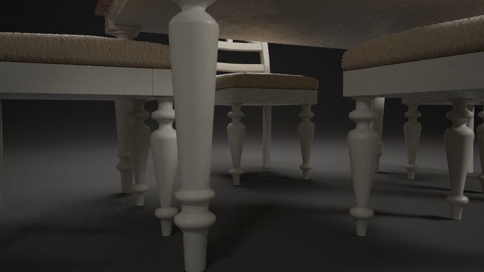 Dining Table Low-poly 3D model_3
