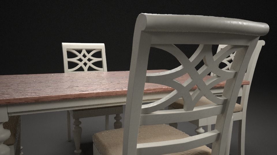 Dining Table Low-poly 3D model_2