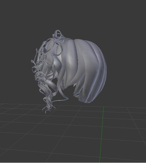 Female hair style rigged 3D model  Low-poly 3D model_3