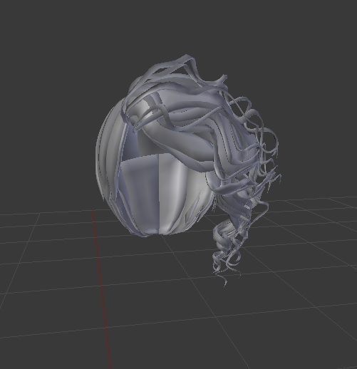 Female hair style rigged 3D model  Low-poly 3D model_1