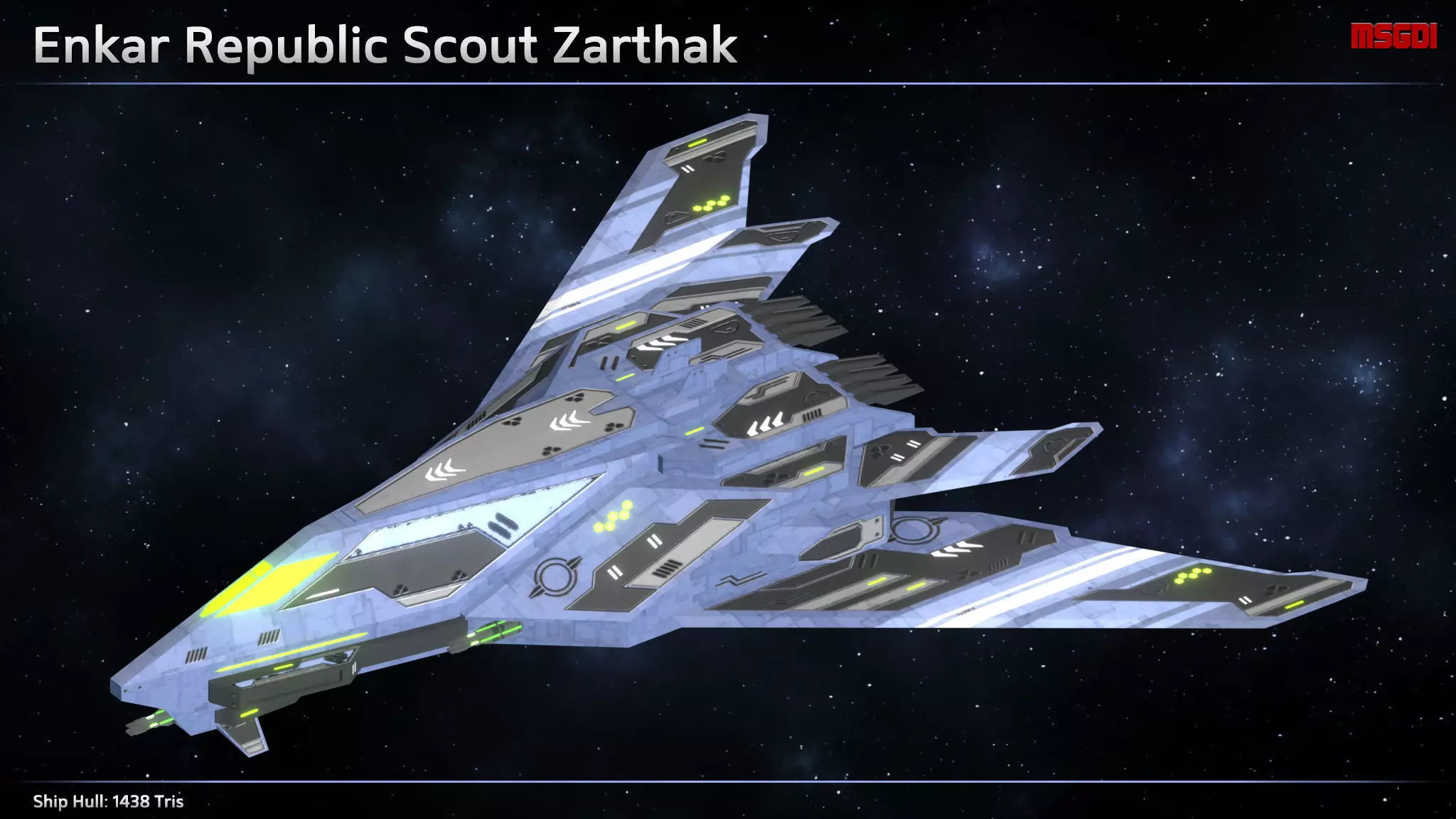Spaceship Enkar Republic Scout Zarthak Low-poly 3D model_0