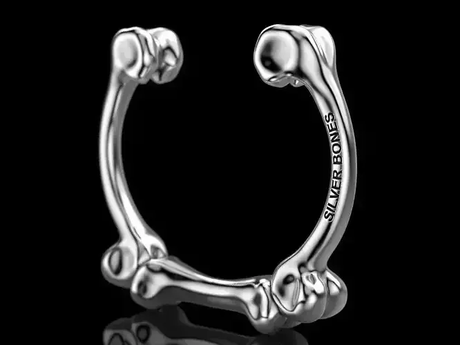 Bracelet Silver bones 3D print model