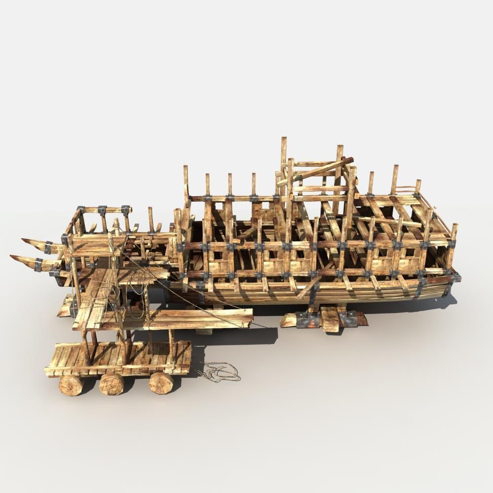Ship is being Built 3D model_7