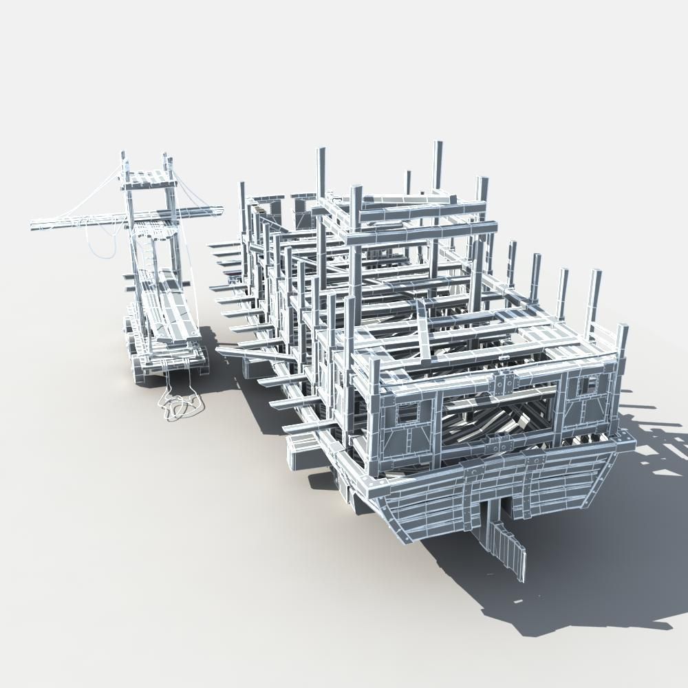 Ship is being Built 3D model_8
