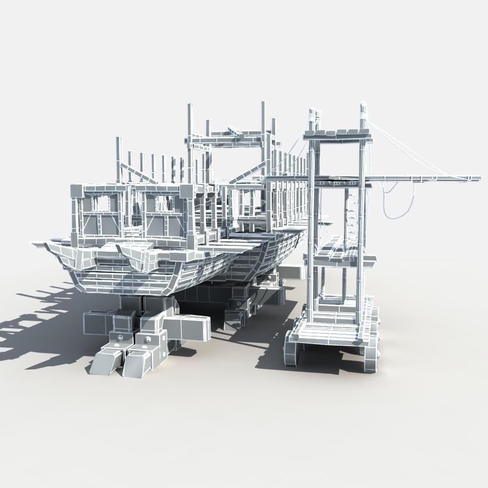 Ship is being Built 3D model_10
