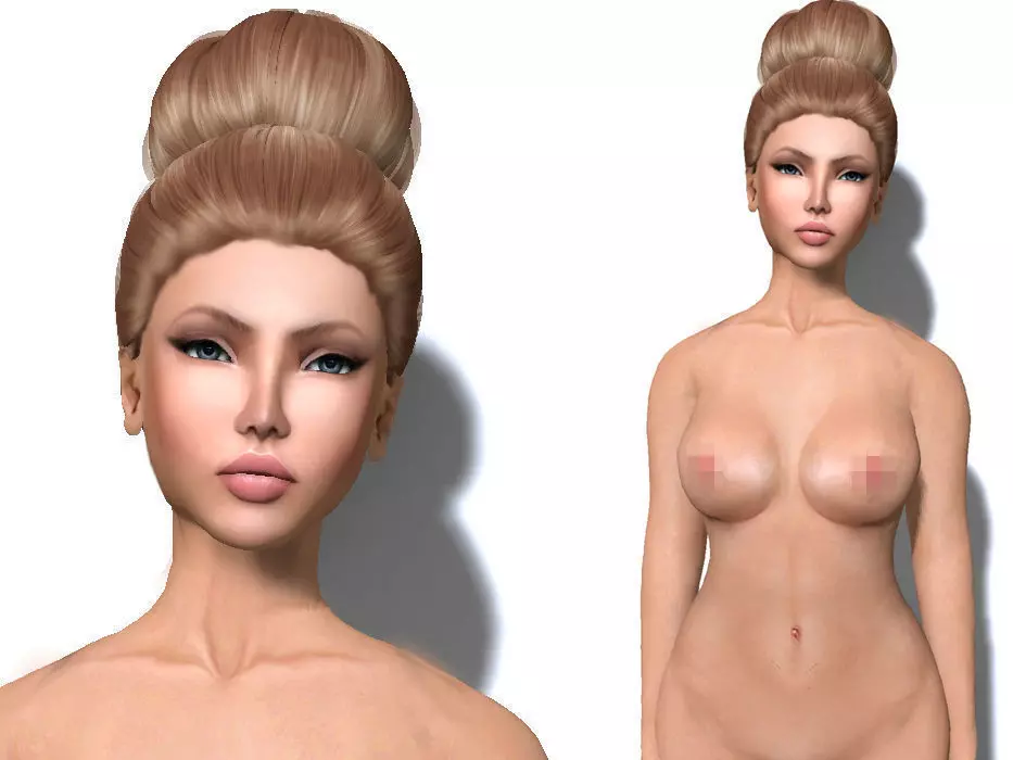 Katherine 3d female mesh avatar rigged Low-poly 3D model_0