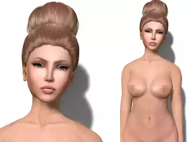 Katherine 3d female mesh avatar rigged Low-poly 3D model
