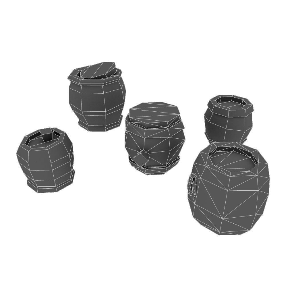 Barrel n Fence Set - Low Poly Hand Painted Low-poly 3D model_5