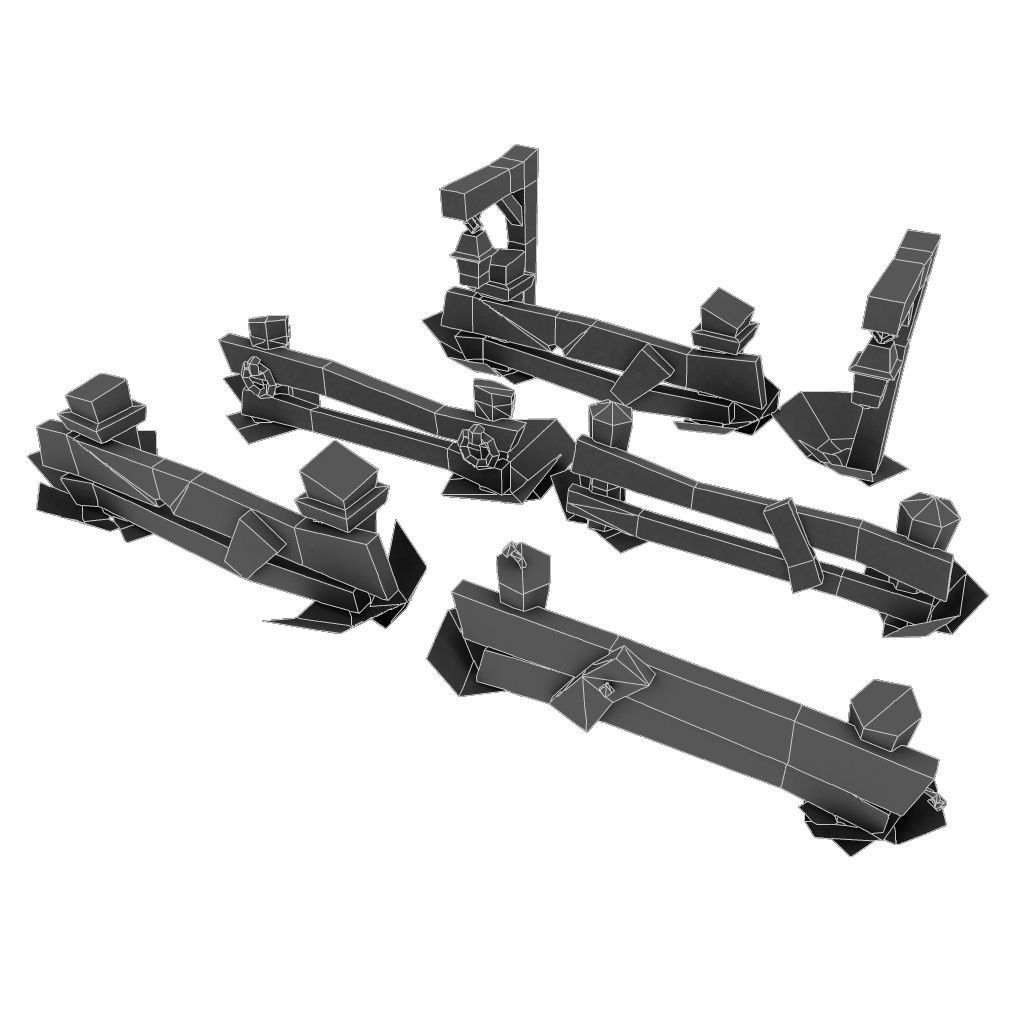 Barrel n Fence Set - Low Poly Hand Painted Low-poly 3D model_3