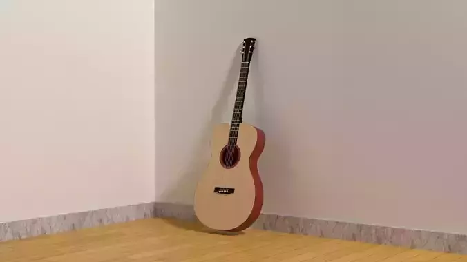 3D Guitar acoustic in corner