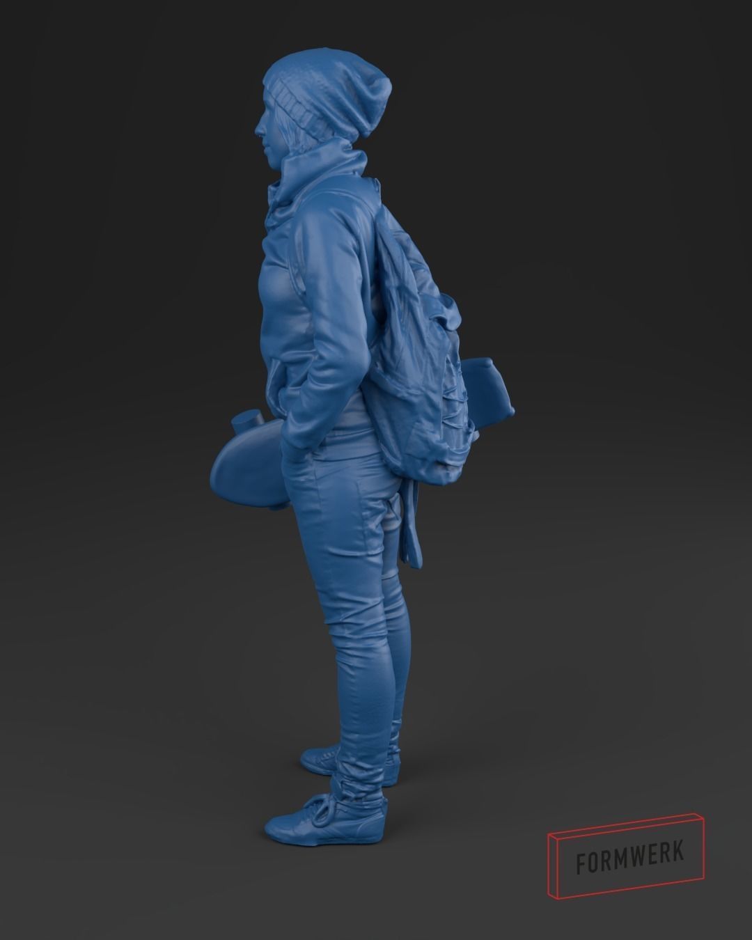 Girl 01 Skater - 3D Scan printable 3D print model_3