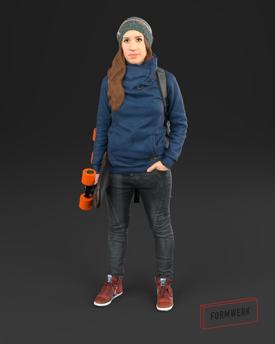 Girl 01 Skater - 3D Scan printable 3D print model