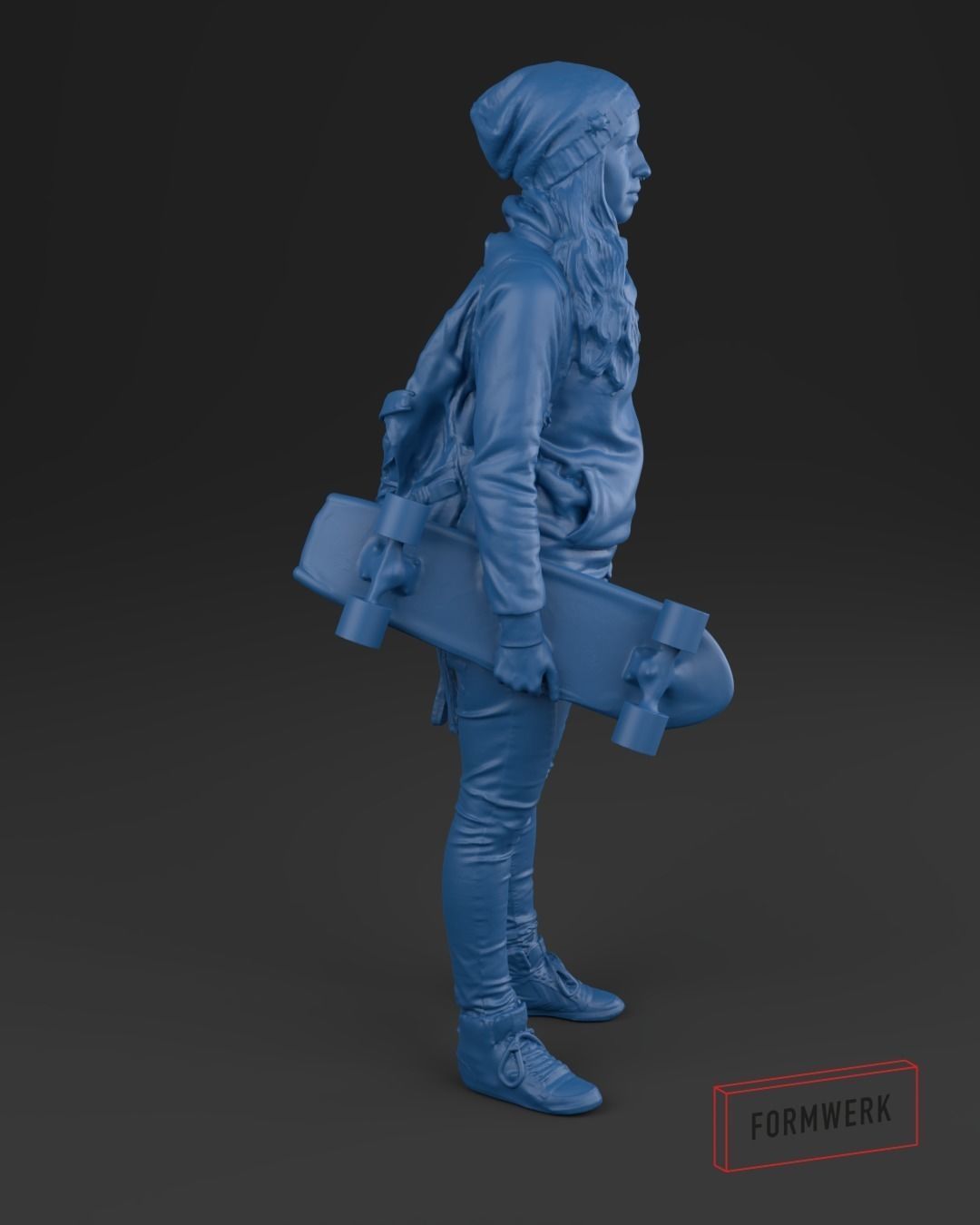 Girl 01 Skater - 3D Scan printable 3D print model_7