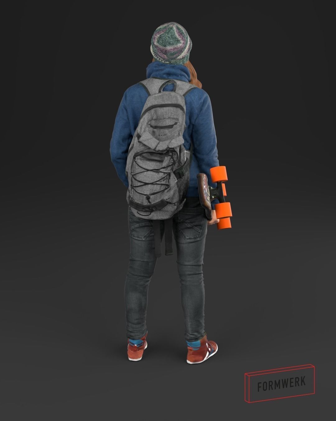 Girl 01 Skater - 3D Scan printable 3D print model_4