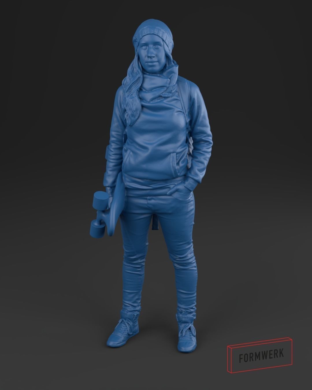 Girl 01 Skater - 3D Scan printable 3D print model_1