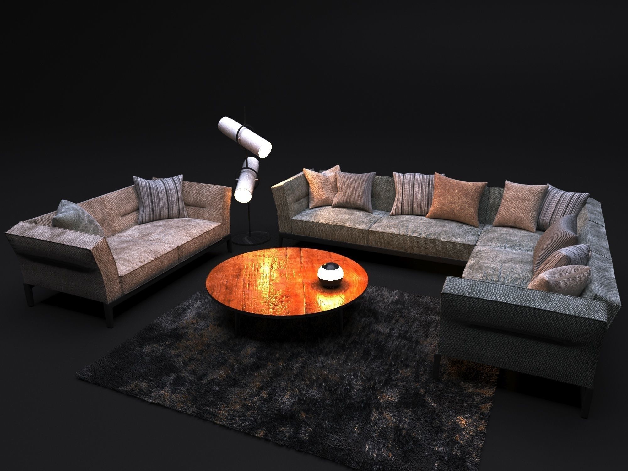 Sofa in modern style  FLEXFORM ADDA 3D model_2
