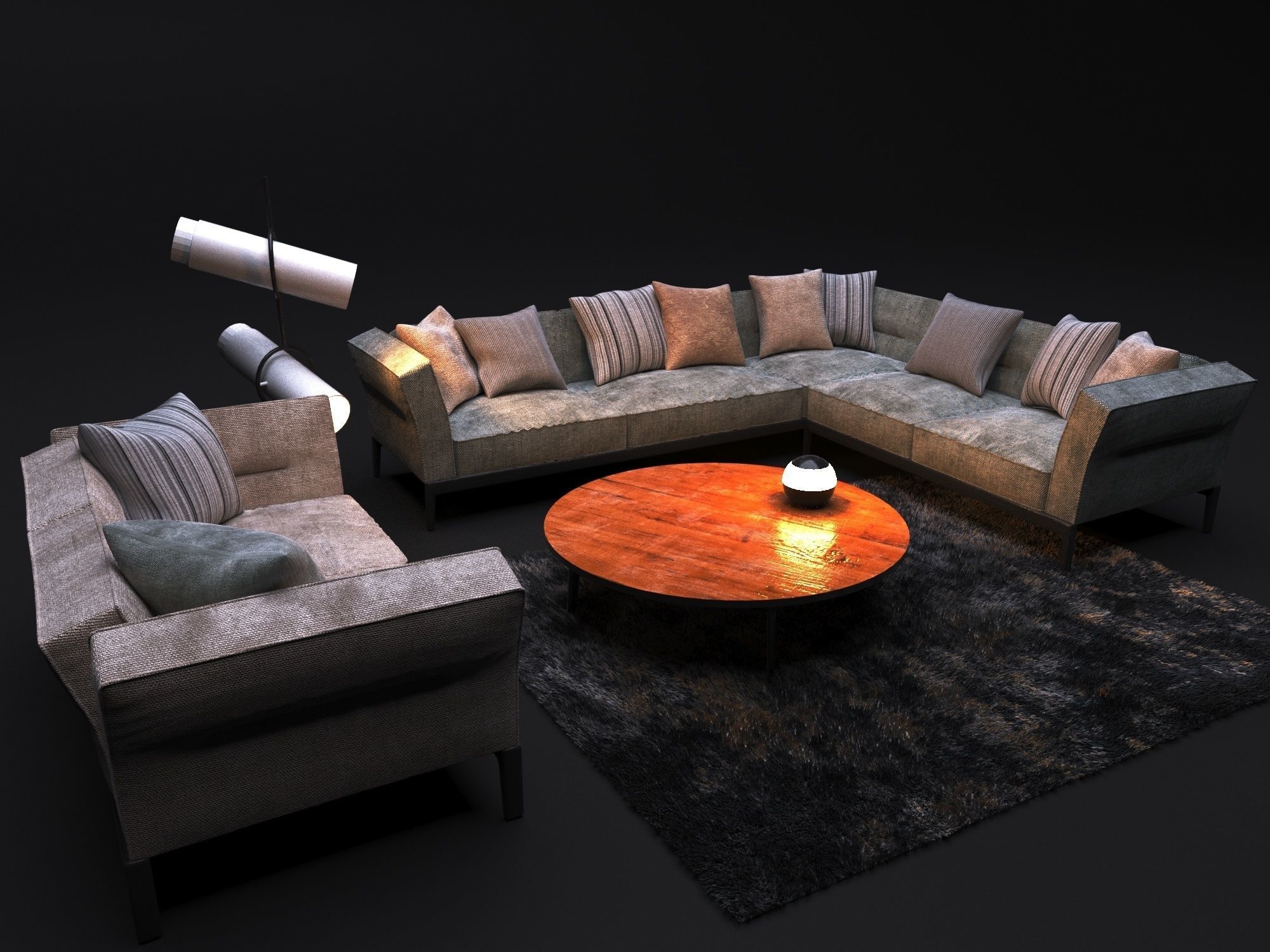 Sofa in modern style  FLEXFORM ADDA 3D model_5