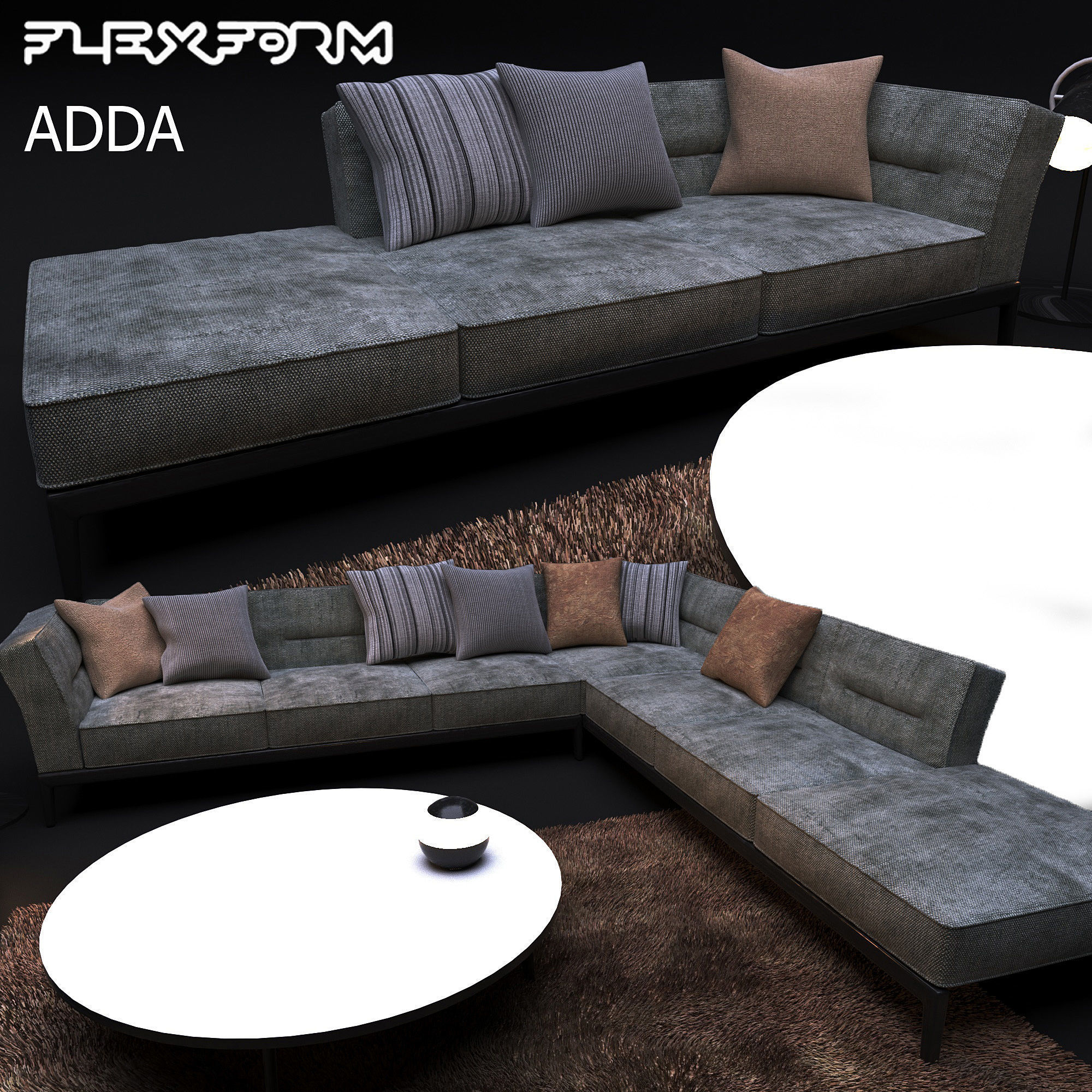 Sofa FLEXFORM ADDA 3D model_1