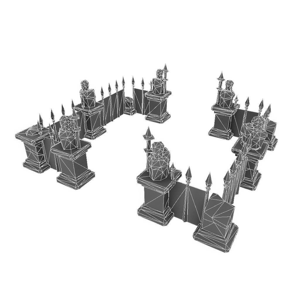 Cemetery Starter Set - Low Poly Hand Painted Low-poly 3D model_14