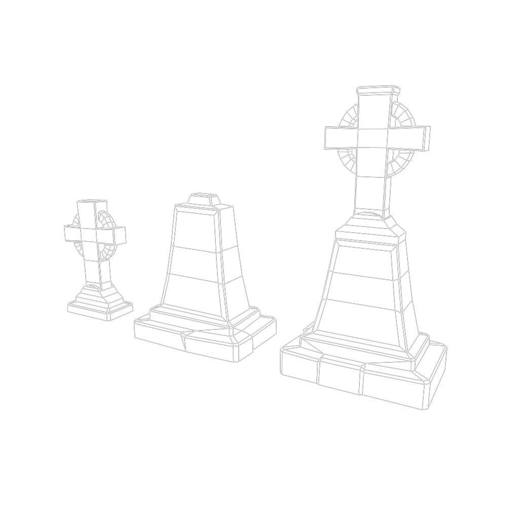 Cemetery Starter Set - Low Poly Hand Painted Low-poly 3D model_35