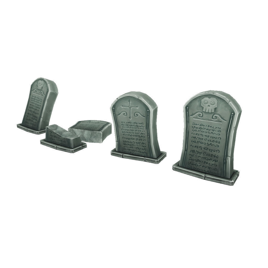 Cemetery Starter Set - Low Poly Hand Painted Low-poly 3D model_23
