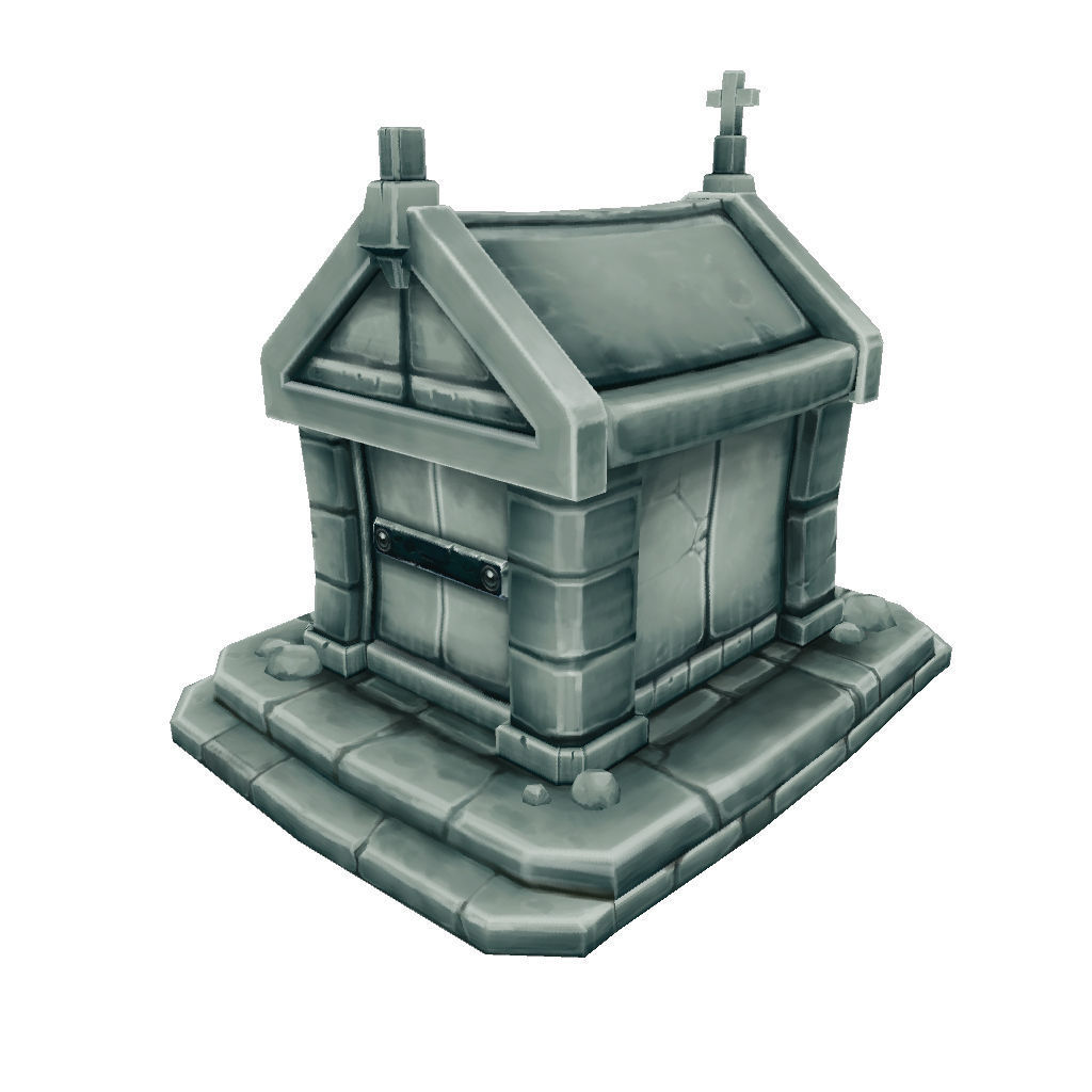 Cemetery Starter Set - Low Poly Hand Painted Low-poly 3D model_49