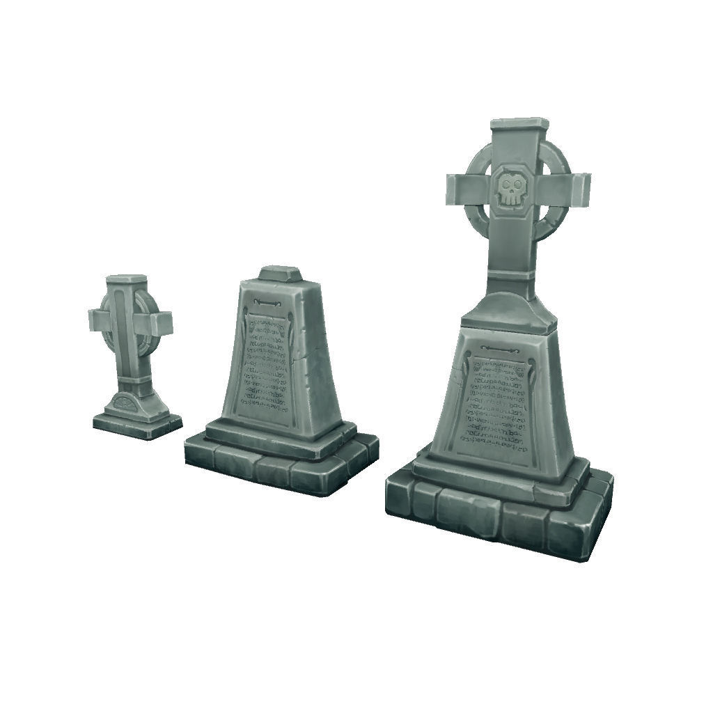 Cemetery Starter Set - Low Poly Hand Painted Low-poly 3D model_34