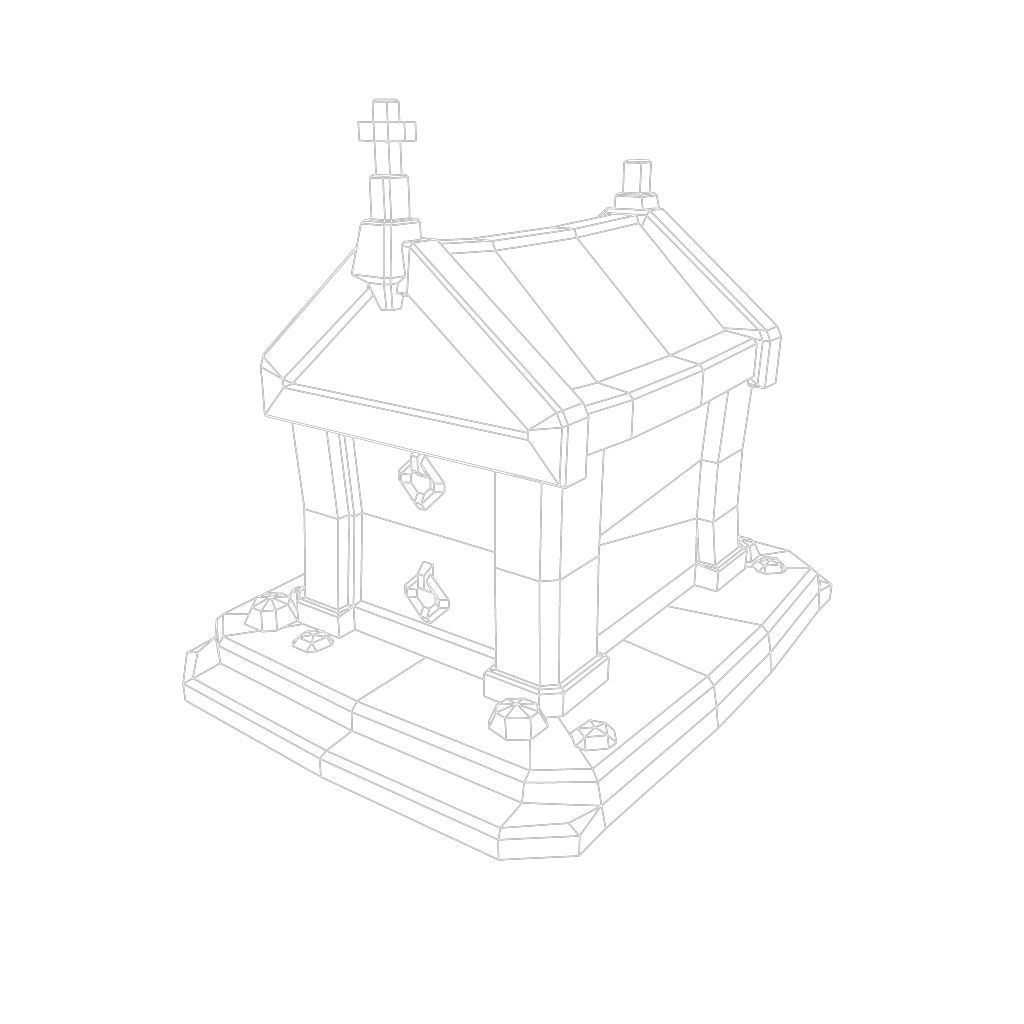 Cemetery Starter Set - Low Poly Hand Painted Low-poly 3D model_50