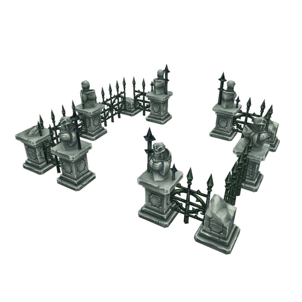 Cemetery Starter Set - Low Poly Hand Painted Low-poly 3D model_13