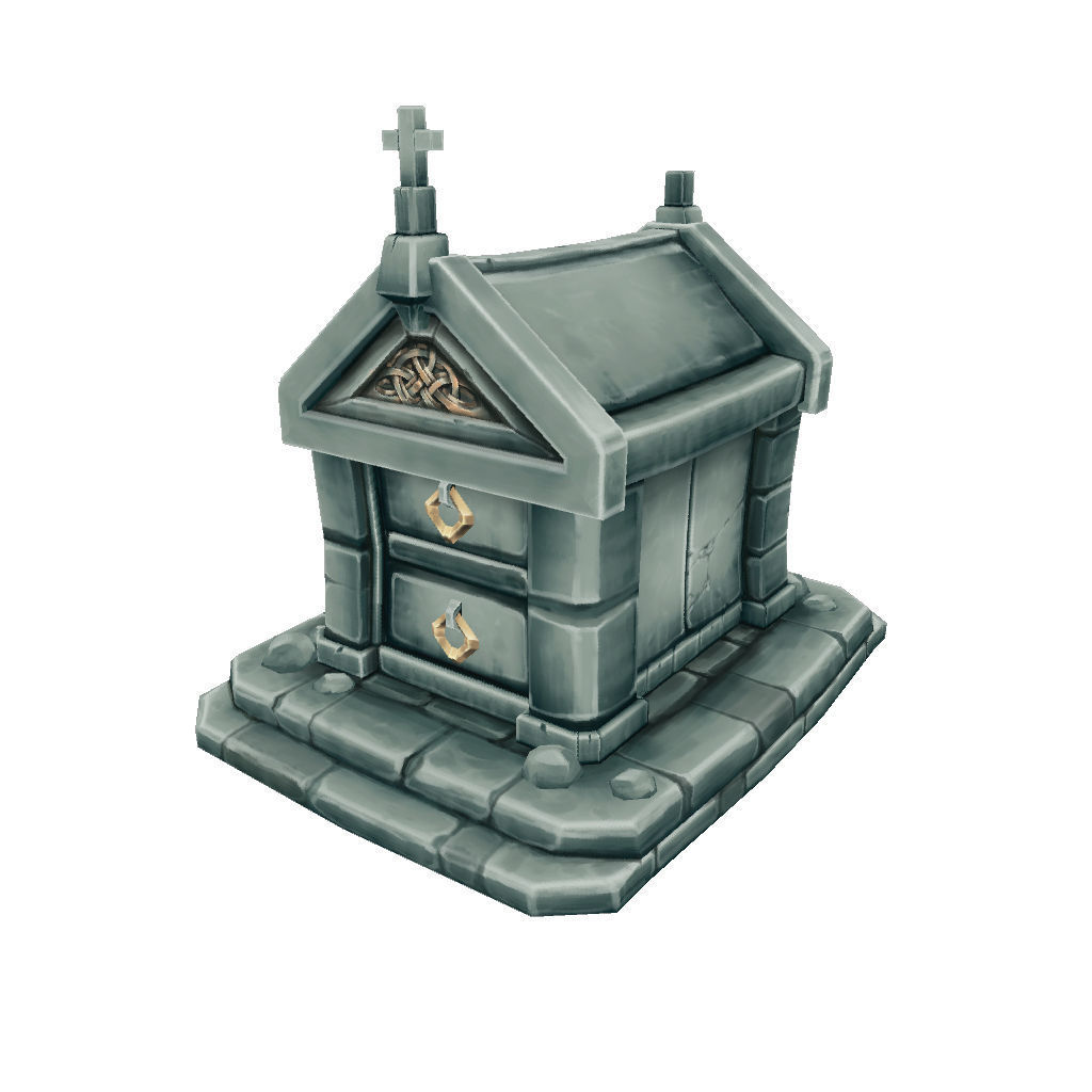 Cemetery Starter Set - Low Poly Hand Painted Low-poly 3D model_51
