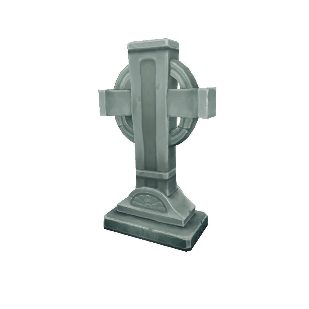 Cemetery Starter Set - Low Poly Hand Painted Low-poly 3D model_38