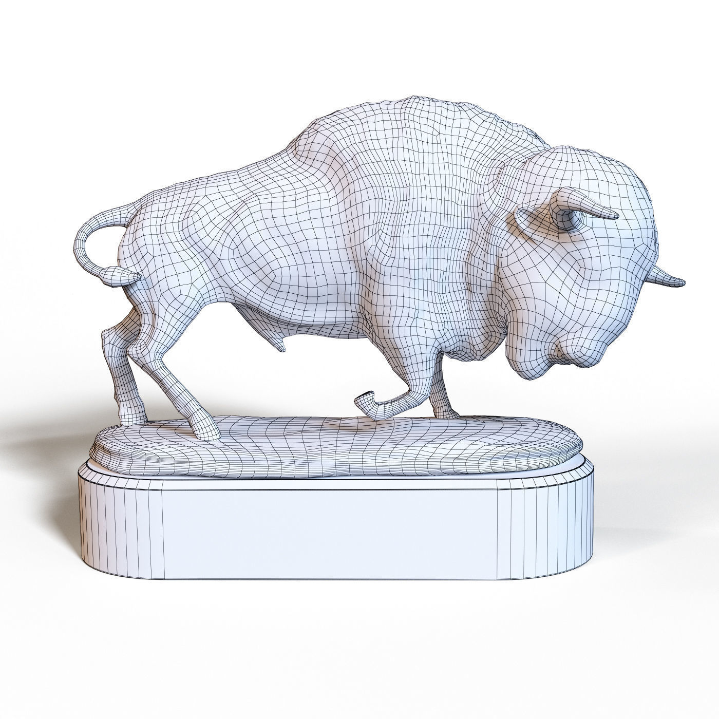 Bison bronze Low-poly 3D model_6