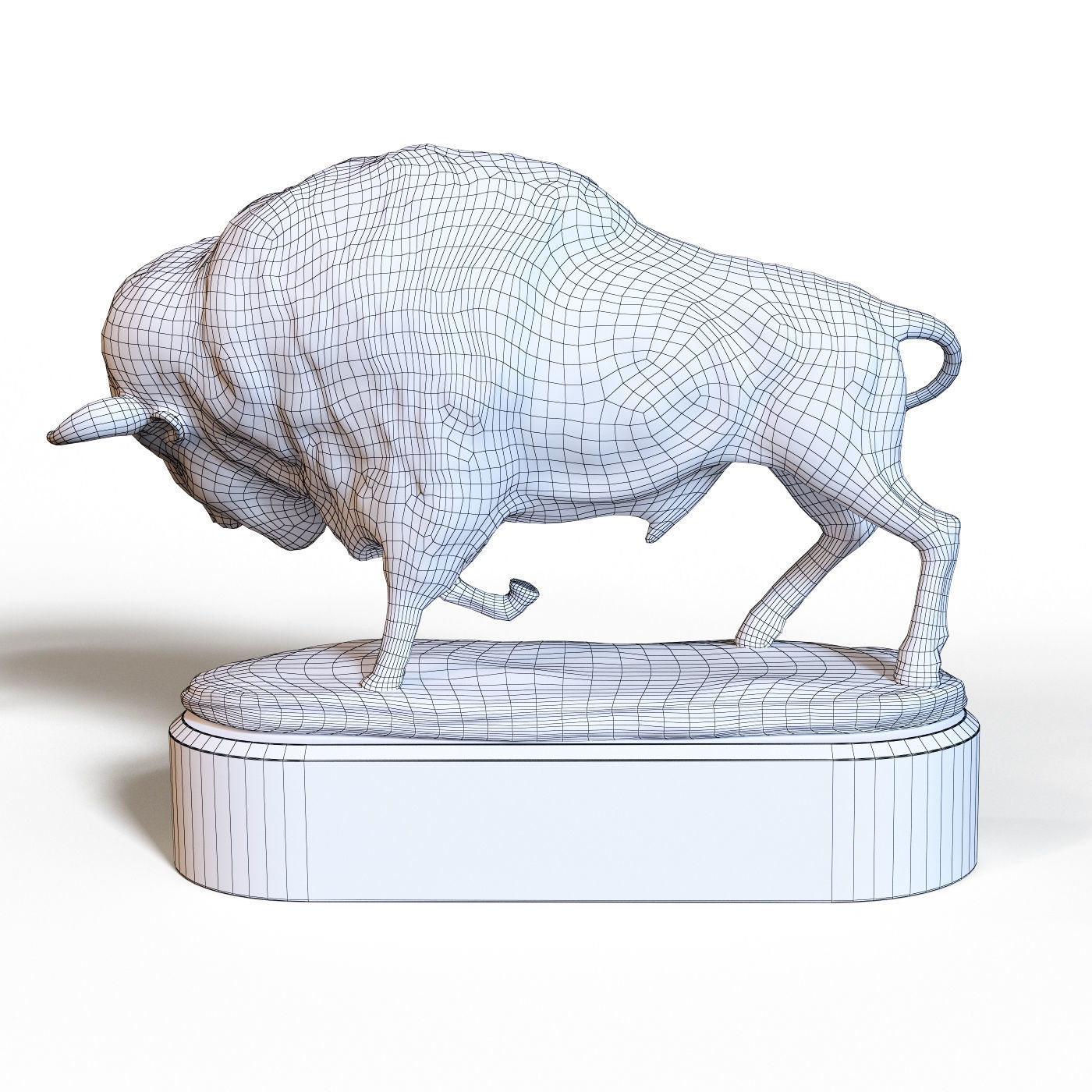 Bison bronze Low-poly 3D model_5