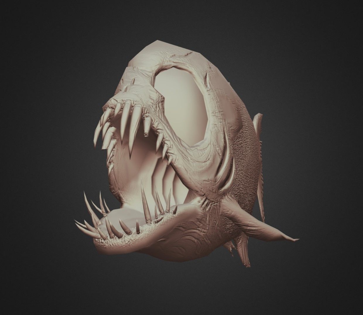 Scary Fish Low-poly 3D model_3