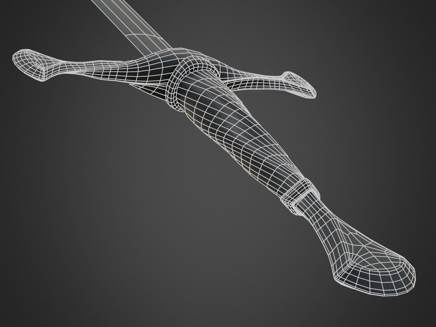 Medieval Long Sword Low-poly 3D model_5