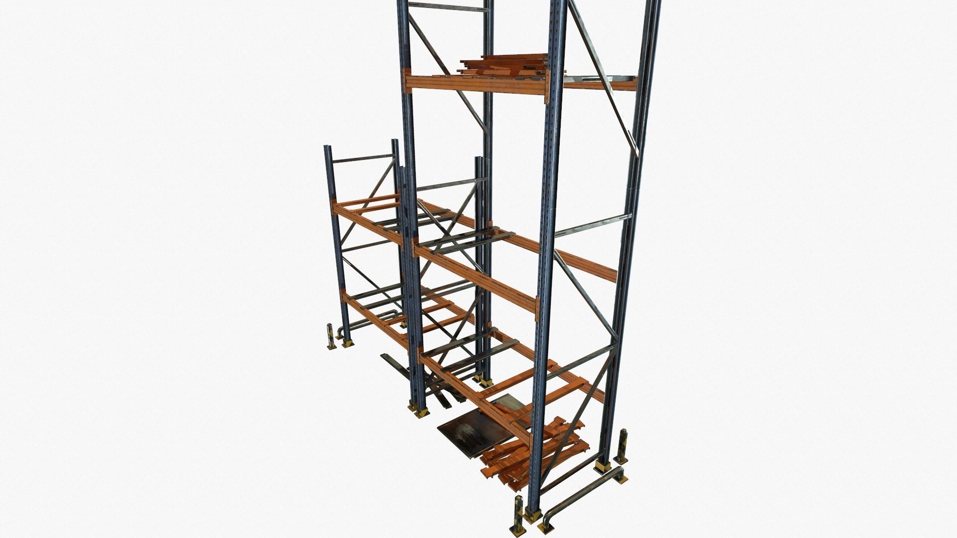 modular warehouse metal shelf Low-poly 3D model_18