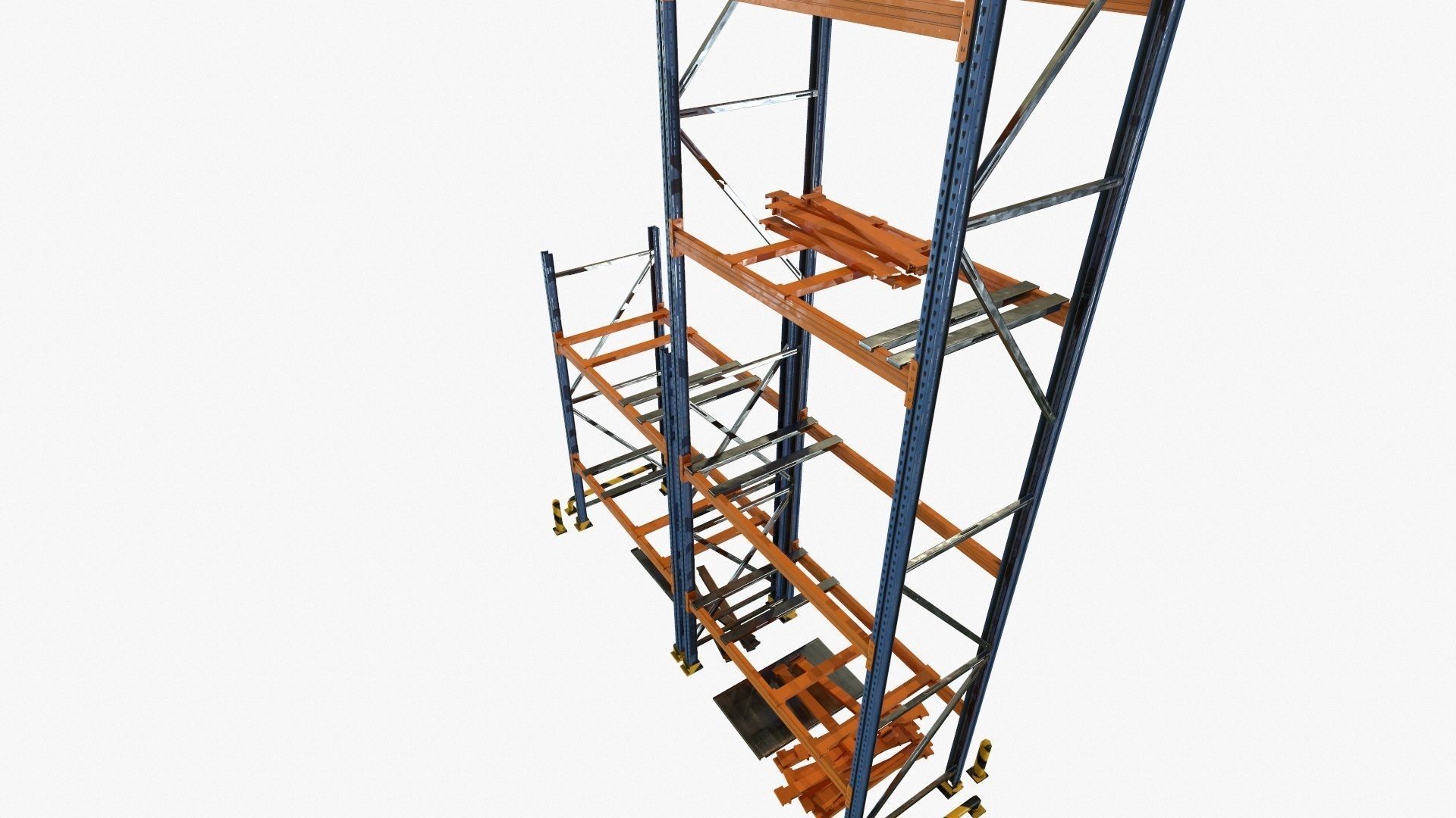 modular warehouse metal shelf Low-poly 3D model_27