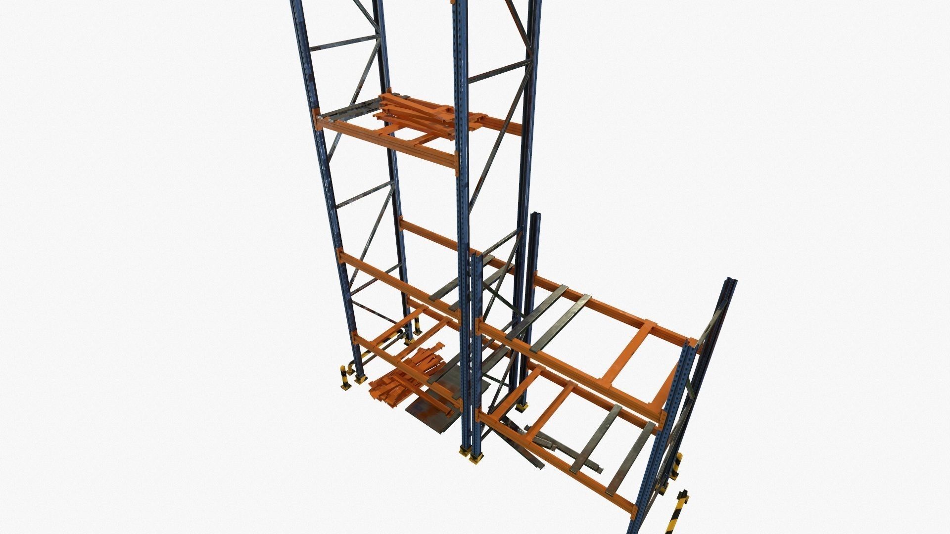 modular warehouse metal shelf Low-poly 3D model_24