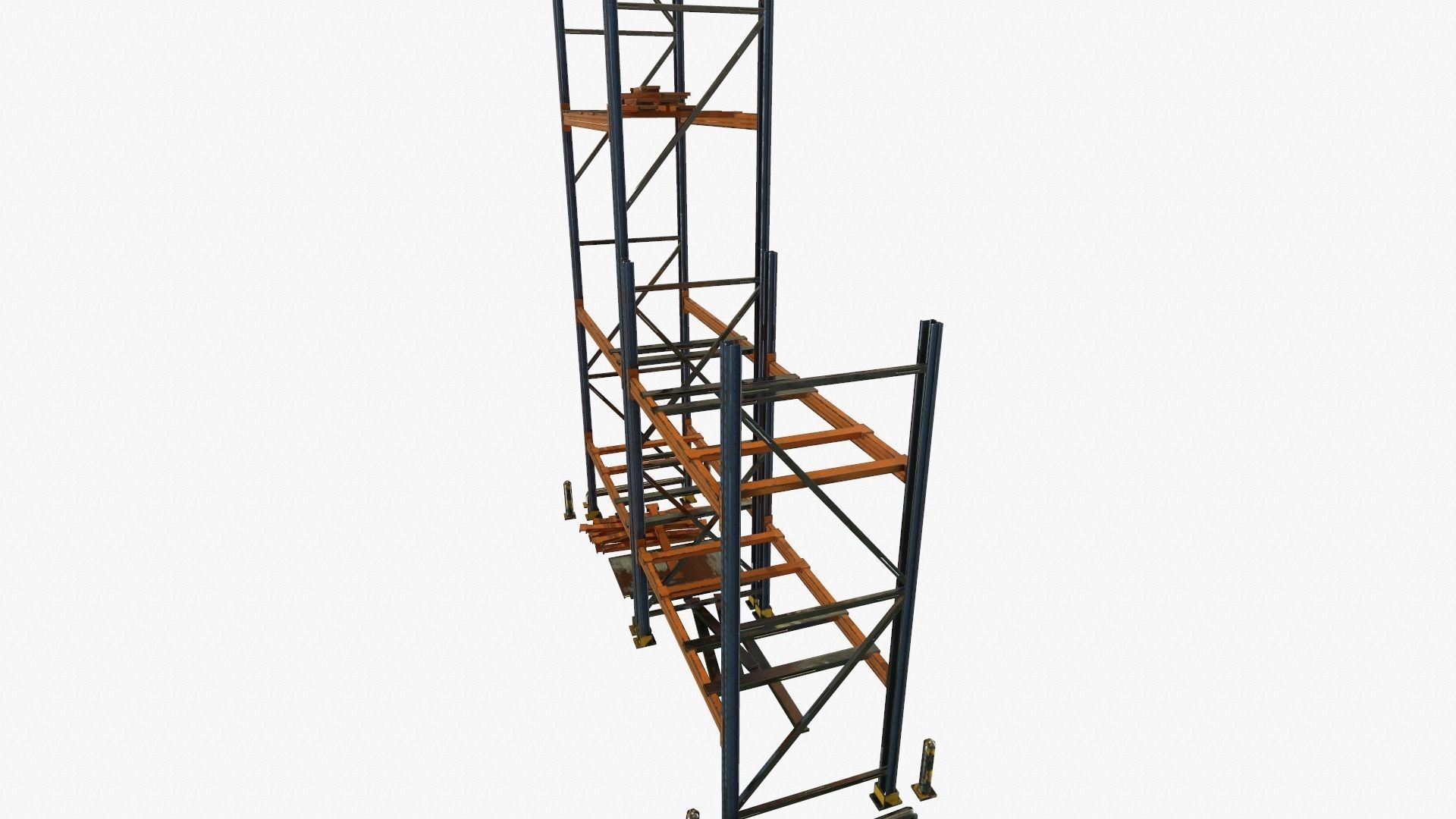 modular warehouse metal shelf Low-poly 3D model_21