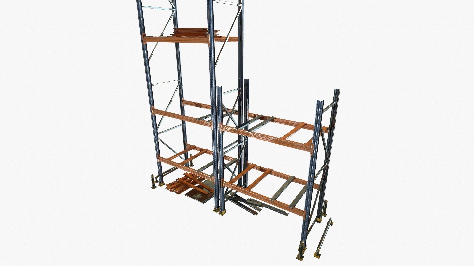 modular warehouse metal shelf Low-poly 3D model_15