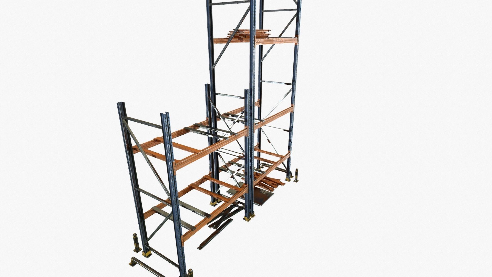 modular warehouse metal shelf Low-poly 3D model_20