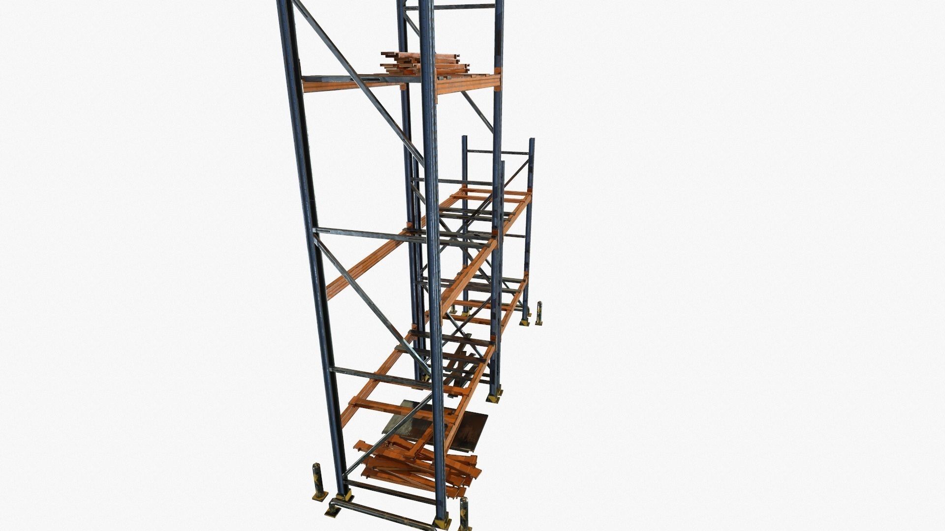 modular warehouse metal shelf Low-poly 3D model_17