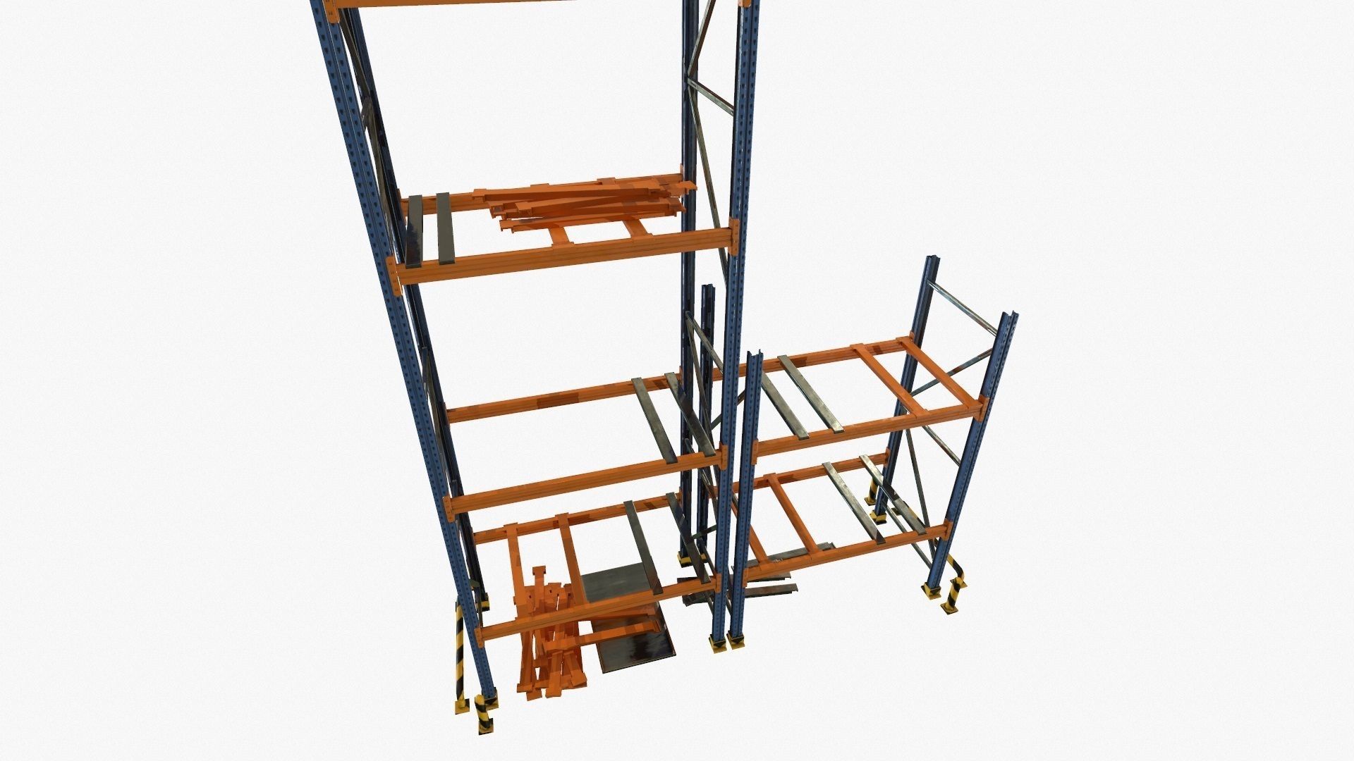 modular warehouse metal shelf Low-poly 3D model_25