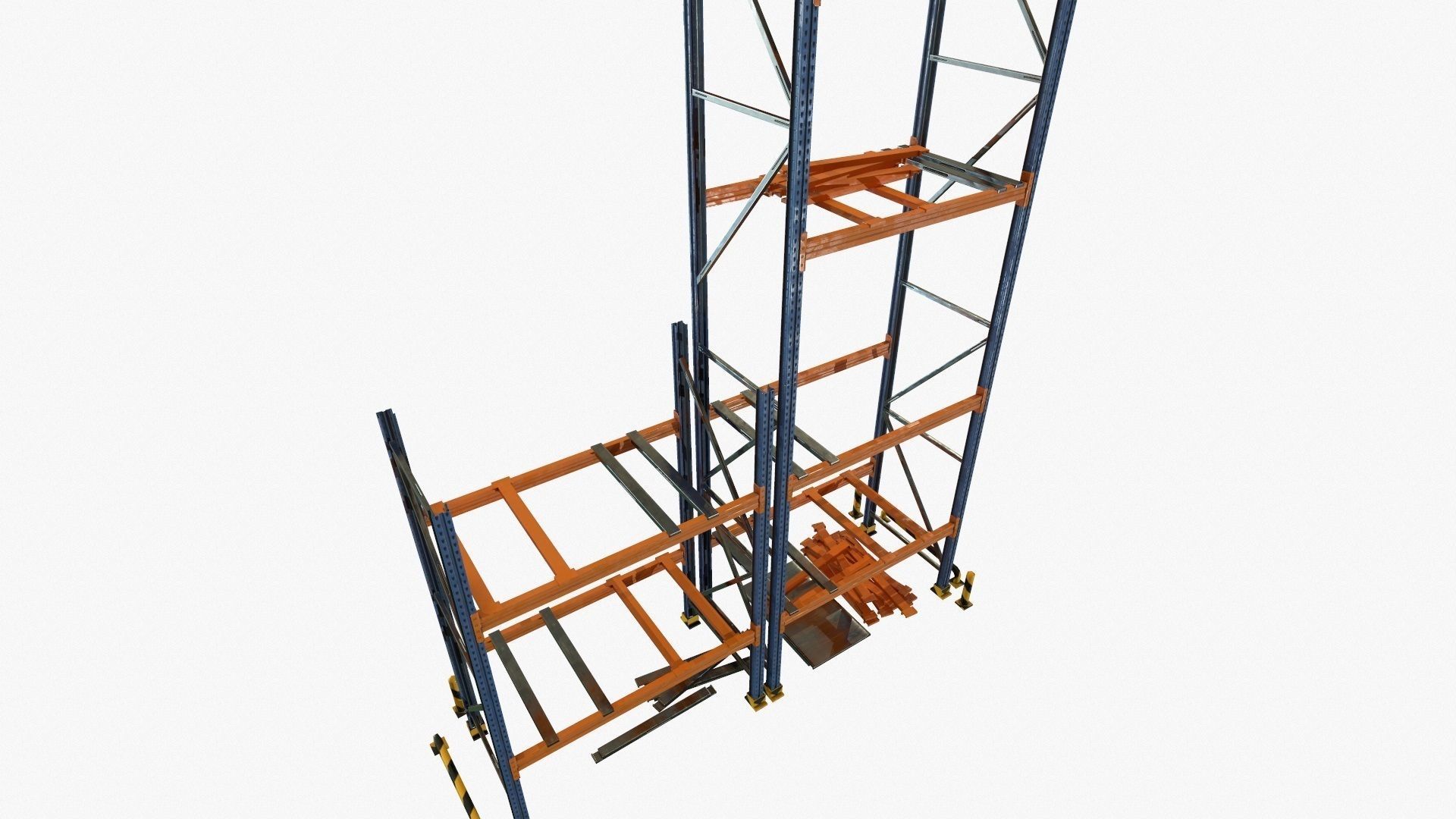 modular warehouse metal shelf Low-poly 3D model_22