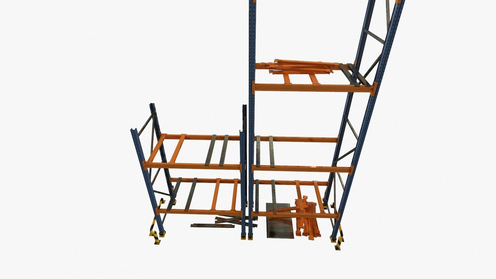 modular warehouse metal shelf Low-poly 3D model_28