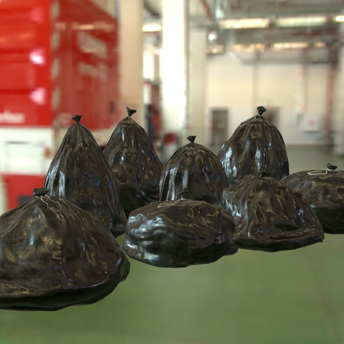 Trash Bags Pack Low-poly 3D model_11