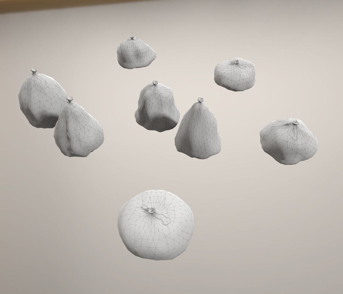 Trash Bags Pack Low-poly 3D model_15