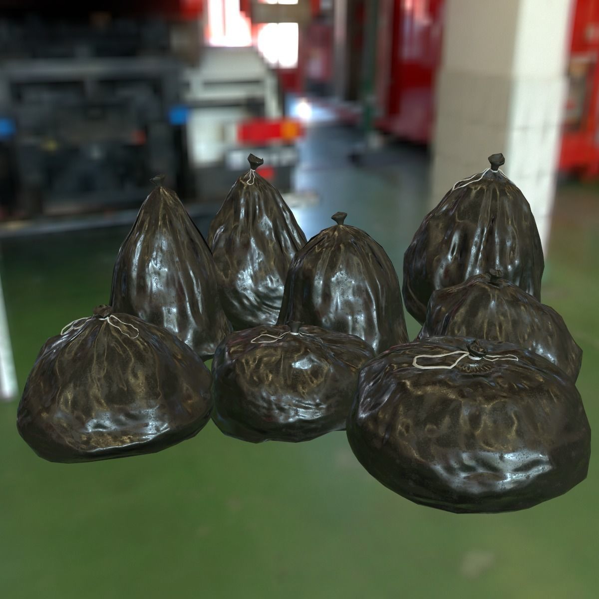Trash Bags Pack Low-poly 3D model_4