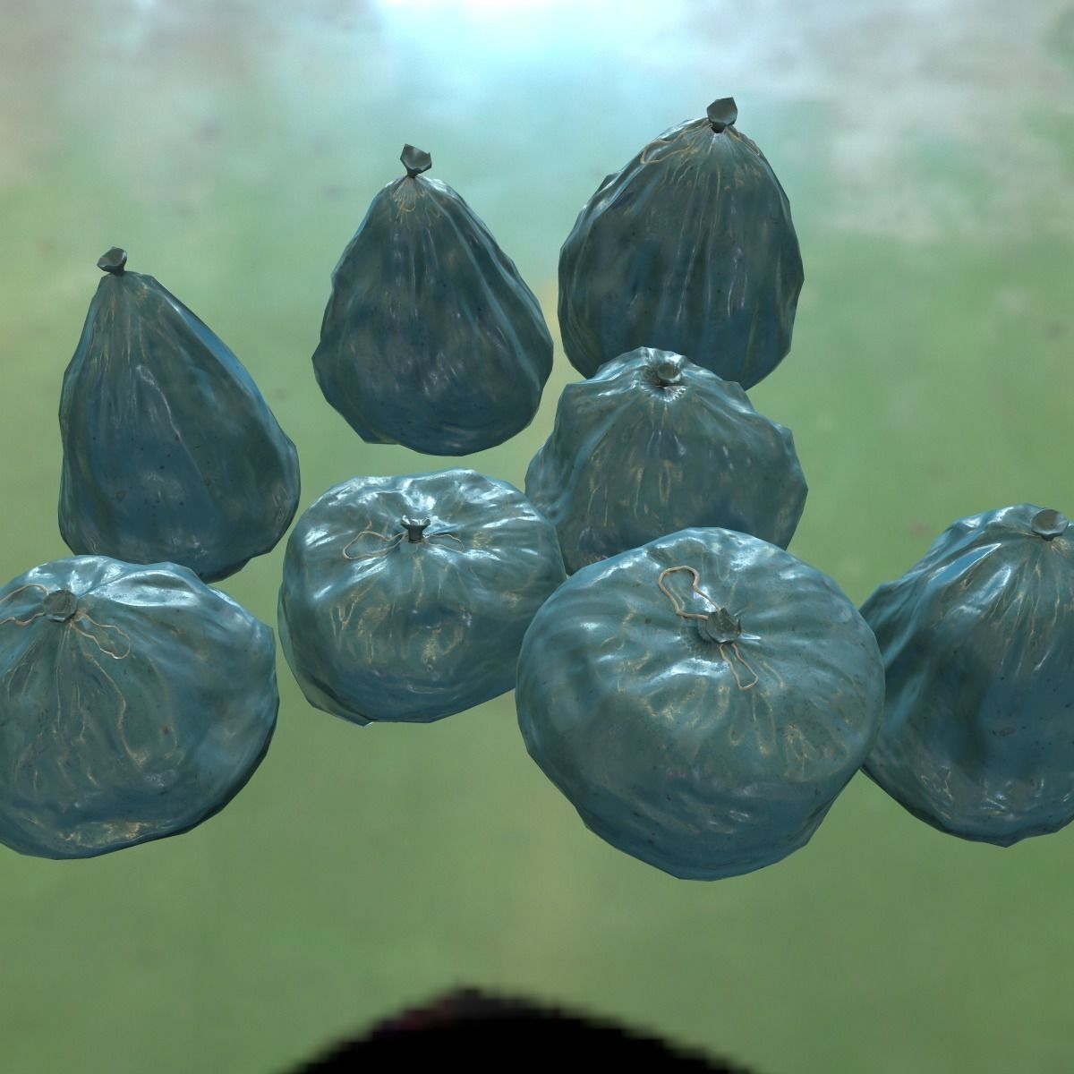 Trash Bags Pack Low-poly 3D model_8