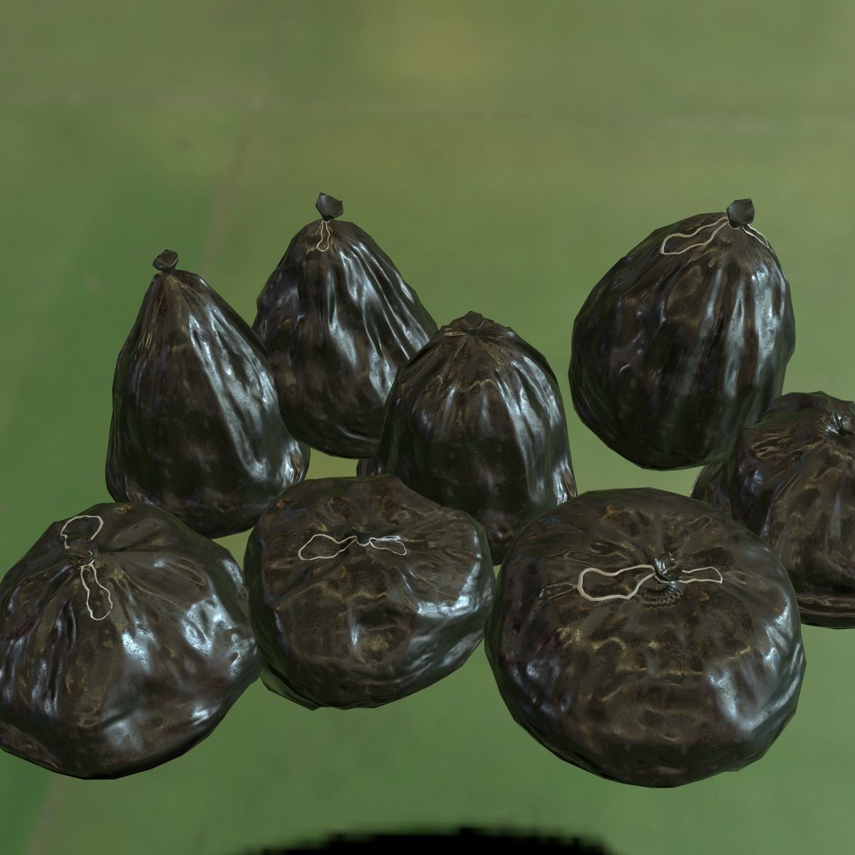 Trash Bags Pack Low-poly 3D model_6